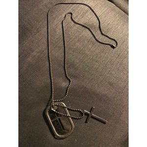 Aldo Black Fashion Cross Necklace